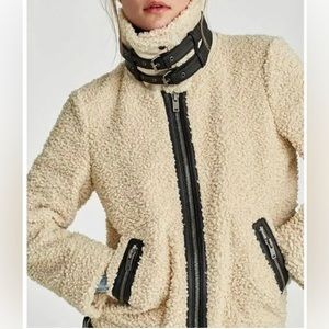 Rare Zara shearling moto jacket